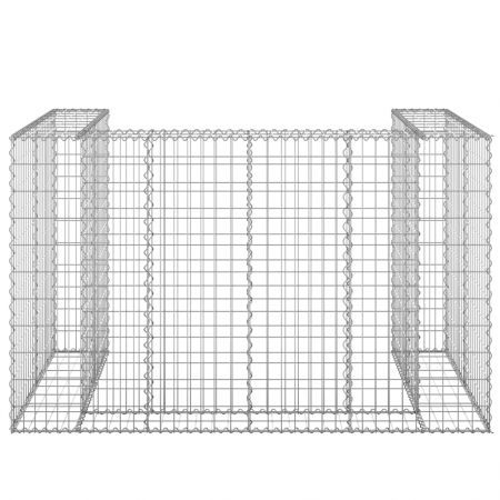 Gabion Wall for Garbage Bins Galvanised Steel 180x100x110 cm