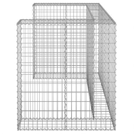 Gabion Wall for Garbage Bins Galvanised Steel 180x100x110 cm