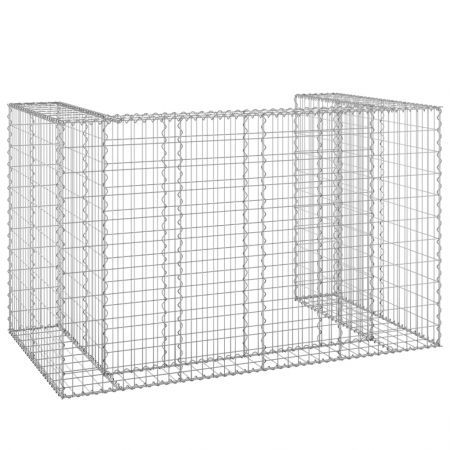 Gabion Wall for Garbage Bins Galvanised Steel 180x100x110 cm