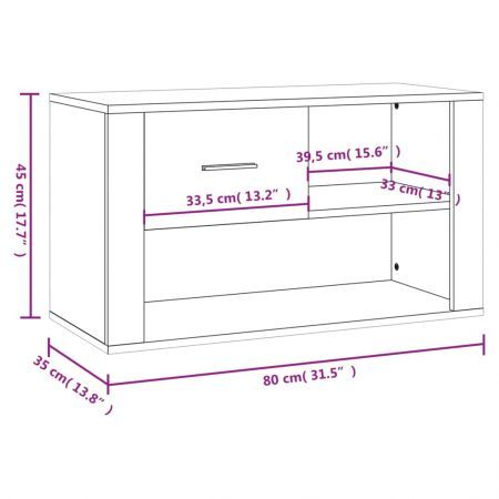 Shoe Cabinet White 80x35x45 cm Engineered Wood