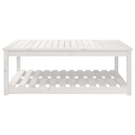 Garden Table White 121x82.5x45 cm Solid Wood Pine