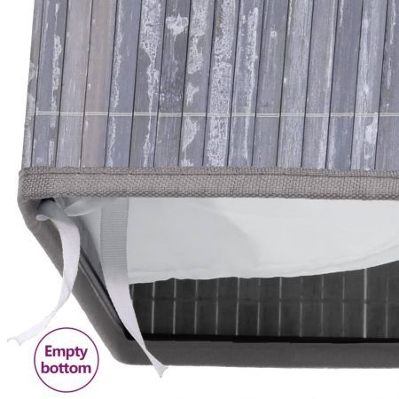 Bamboo Laundry Basket with 2 Sections Grey 100 L