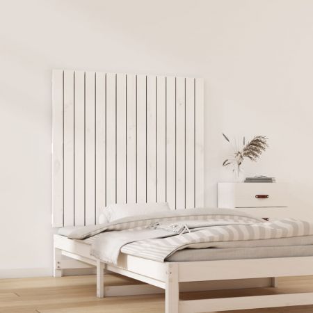 Wall Headboard White 95.5x3x90 cm Solid Wood Pine