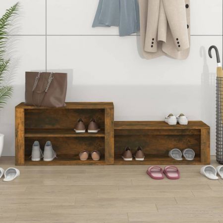 Shoe Cabinet Smoked Oak 150x35x45 cm Engineered Wood