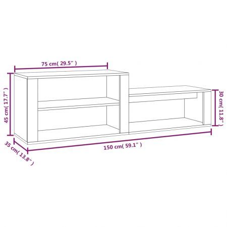 Shoe Cabinet Smoked Oak 150x35x45 cm Engineered Wood