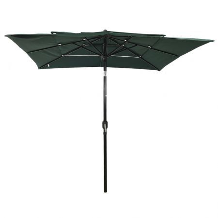 3-Tier Parasol with Aluminium Pole Green 2.5x2.5 m