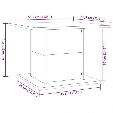 Coffee Table White 55.5x55.5x40 cm Engineered Wood