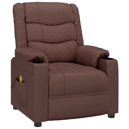 Massage Chair Brown Faux Leather