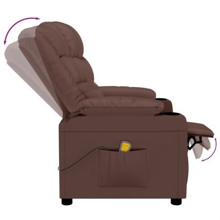 Massage Chair Brown Faux Leather