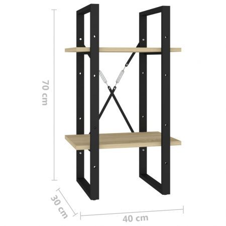 2-Tier Book Cabinet Sonoma Oak 40x30x70 cm Engineered Wood