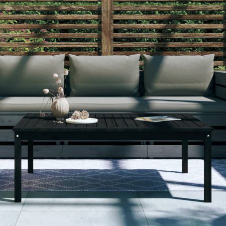 Garden Table Black 121x82.5x45 cm Solid Wood Pine