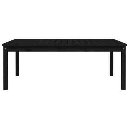 Garden Table Black 121x82.5x45 cm Solid Wood Pine