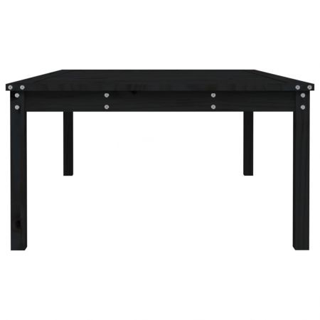 Garden Table Black 121x82.5x45 cm Solid Wood Pine