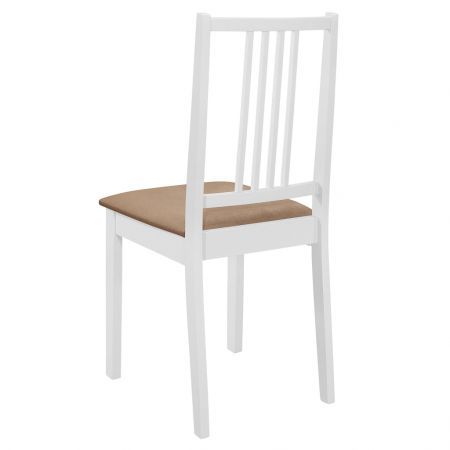 Dining Chairs with Cushions 2 pcs White Solid Wood