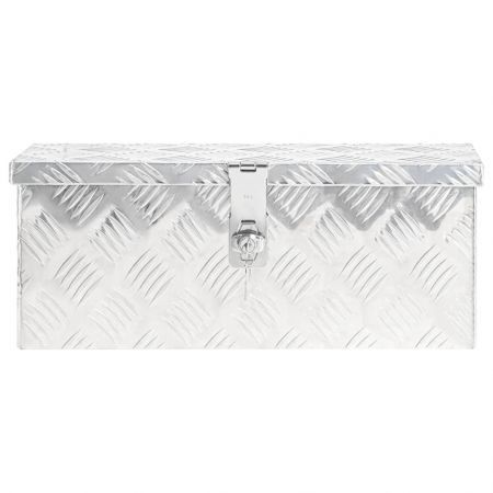 Storage Box Silver 50x15x20.5 cm Aluminium