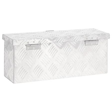 Storage Box Silver 50x15x20.5 cm Aluminium