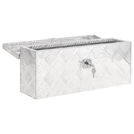 Storage Box Silver 50x15x20.5 cm Aluminium