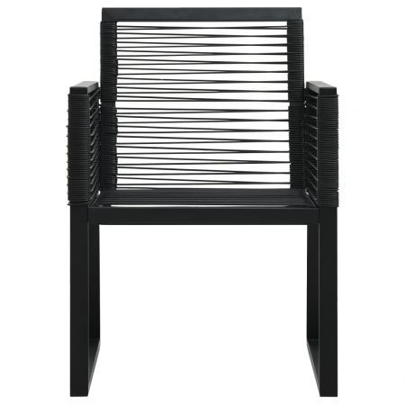 Garden Chairs 2 pcs Black PVC Rattan