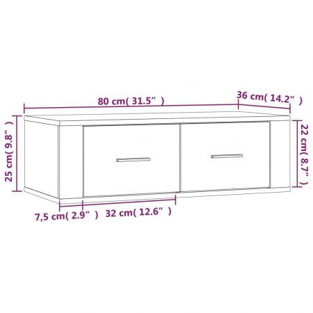 Hanging TV Cabinet Sonoma Oak 80x36x25 cm Engineered Wood