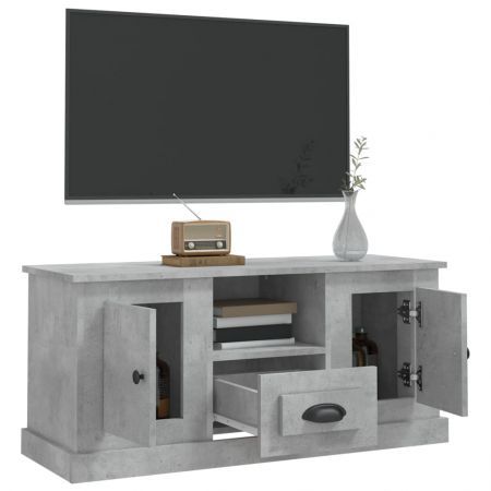 TV Cabinet Concrete Grey 100x35.5x45 cm Engineered Wood