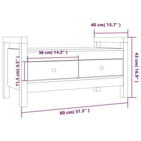 Hall Bench 80x40x43 cm Solid Wood Pine