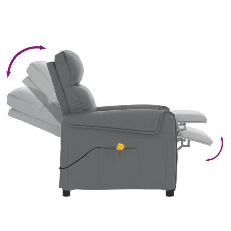 Massage Chair Grey Faux Leather