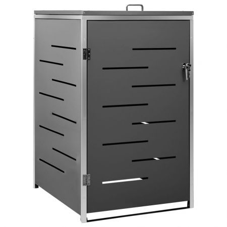 Single Wheelie Bin Shed 69x77.5x115 cm Stainless Steel