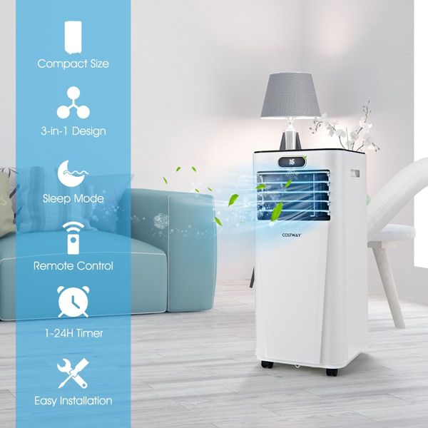 9000 BTU/2600W 3-in-1 Portable Air Conditioner with LED Display