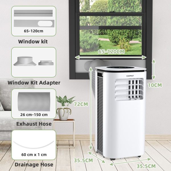 2640W 3-In-1 Mobile Air Conditioner with Fan & Dehumidifier & Remote