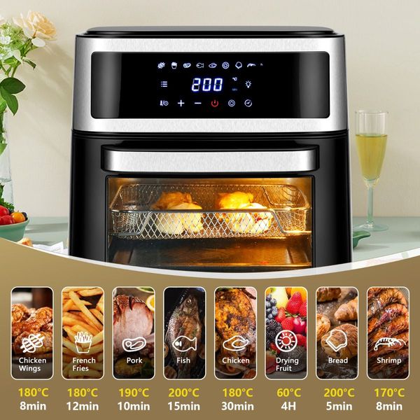 8 in 1 Air Fryer with Touch Screen & 8 Presets for Cooking