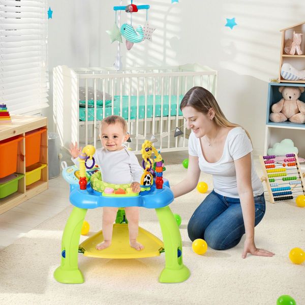 Sit-to-stand Bounce Activity Center with 360 Degrees Rotating Seat for Kids