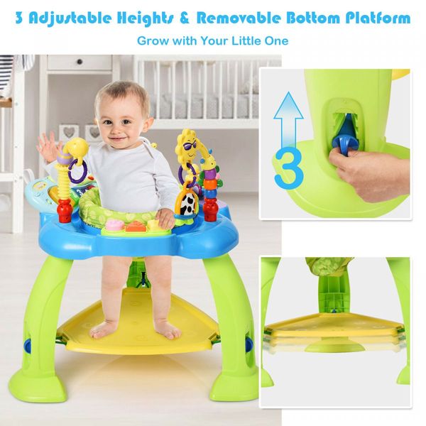 Sit-to-stand Bounce Activity Center with 360 Degrees Rotating Seat for Kids