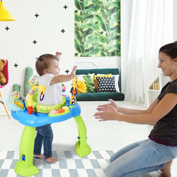 Sit-to-stand Bounce Activity Center with 360 Degrees Rotating Seat for Kids