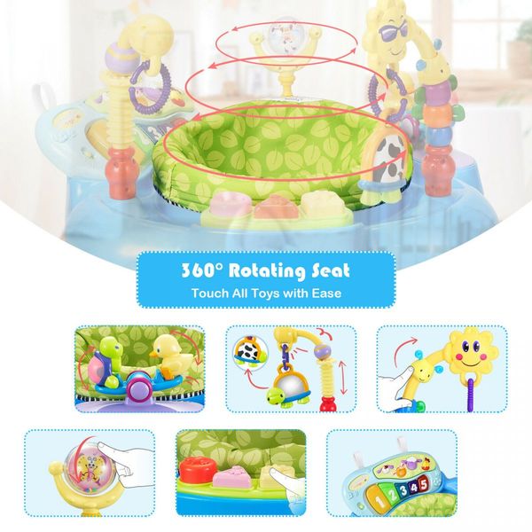 Sit-to-stand Bounce Activity Center with 360 Degrees Rotating Seat for Kids