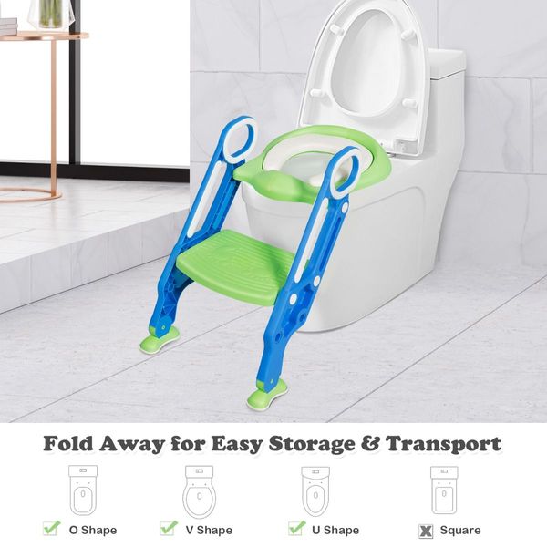 Potty Training Toilet Seat with Adjustable Step for Kids