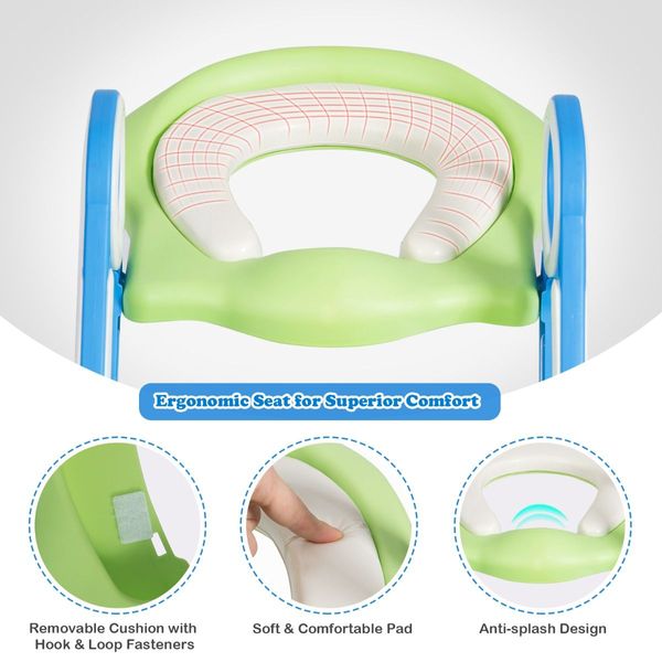 Potty Training Toilet Seat with Adjustable Step for Kids