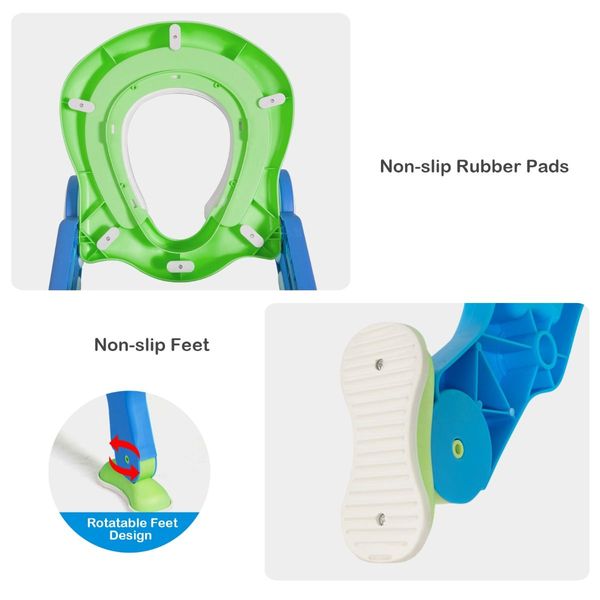 Potty Training Toilet Seat with Adjustable Step for Kids