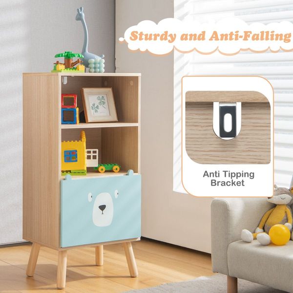 3-Tier Kids Wooden Bookshelf for Kids Room & Playing Room