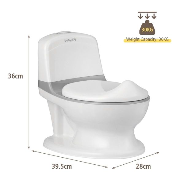 Realistic Potty Training Toilet with Built-in Wipe Compartment for Toddlers & Kids