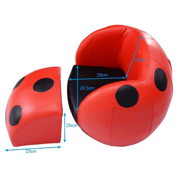 Ladybug Shaped Children Leisure ArmChair with waterproof PVC fabric for Children