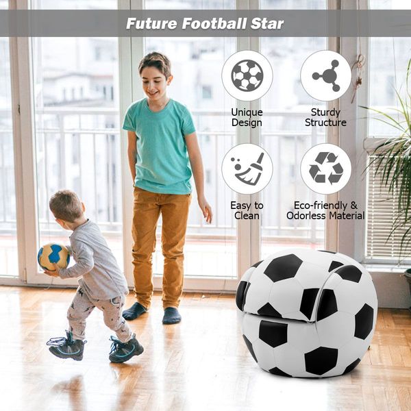 Football Shaped Children Leisure Armchair and Ottoman Combination