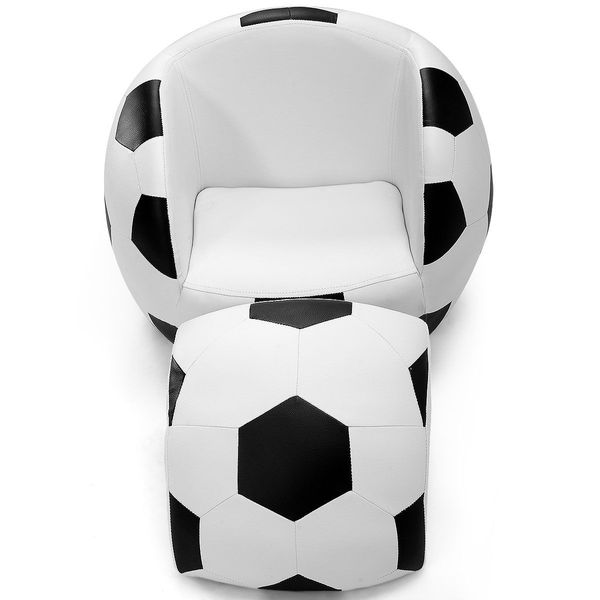 Football Shaped Children Leisure Armchair and Ottoman Combination