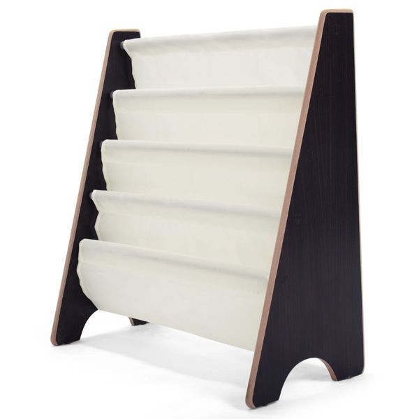 Children's Bookshelf with 4 Storage Compartments