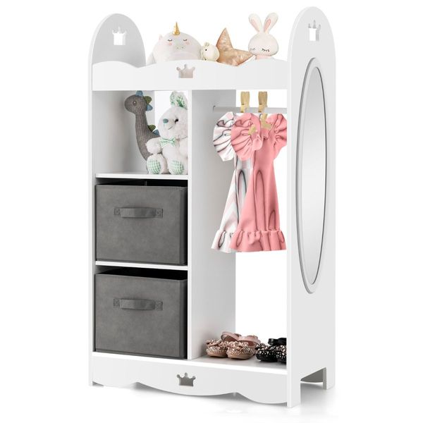 Kids Armoire Dresser with Mirror for Kids Room