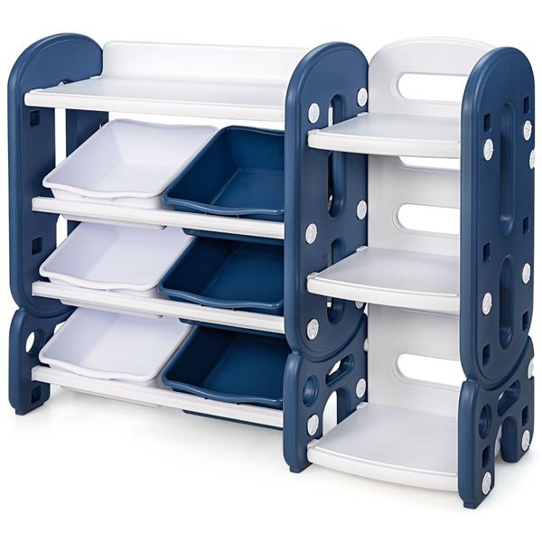 Kids Toy Storage Organizer with Bookshelf for Child's Bedroom