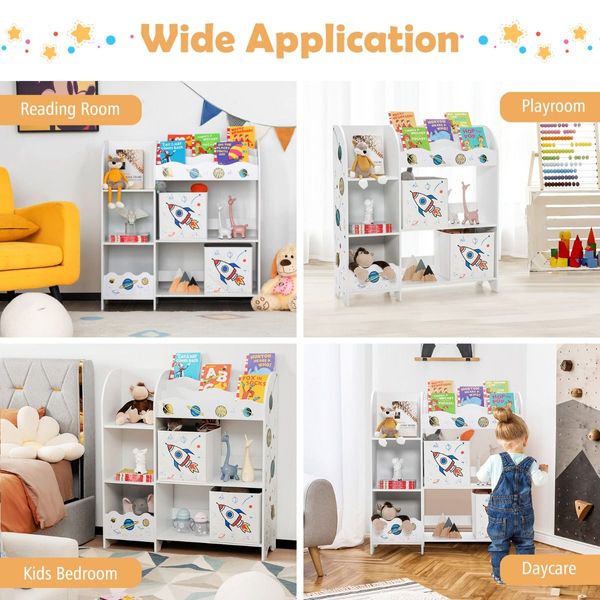 Bookshelf Toy Storage Display Shelf with Storage Rack for Kids