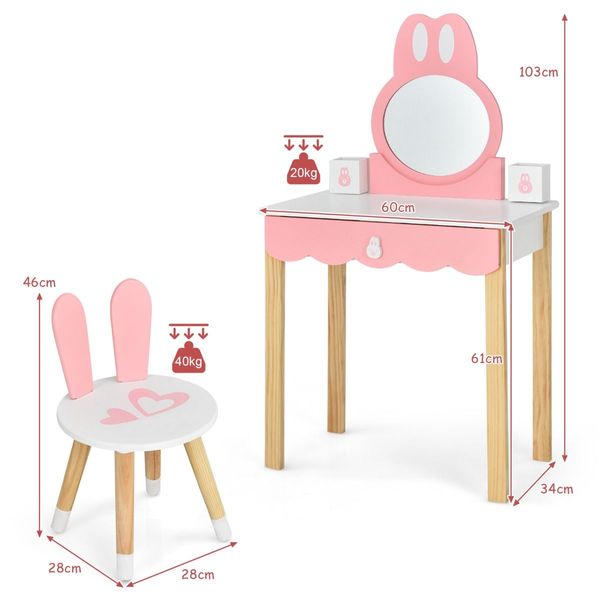 Makeup Vanity Dressing Table Set for Children