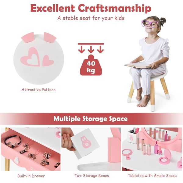 Makeup Vanity Dressing Table Set for Children