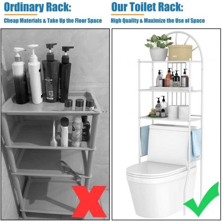 Bathroom Organizer with Metal Frame Shelf for Home Bathroom Laundry