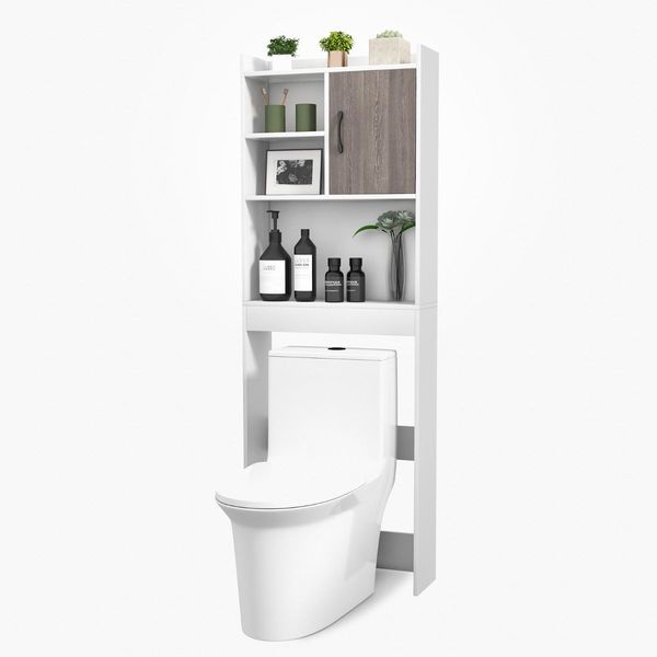 4-Tier Toilet Storage Rack Cabinet for Bathroom, Laundry, Balcony